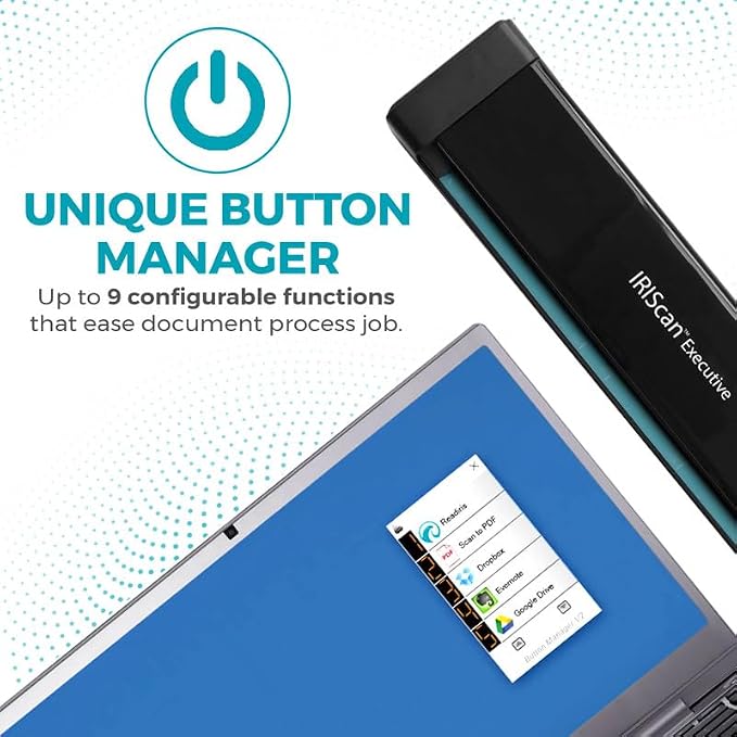 IRIScan Executive 4 Pro Black Portable Duplex Scanner, 8 PPM USB Document and - Image 8