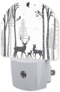 sndheke Deer in The Forest Night Light, Birch Tree with Deer Dusk to Dawn Night Light Plug in,0.5w Energy Saving Sleep Friendly NightLight for Kids Boys Girls Home Decor