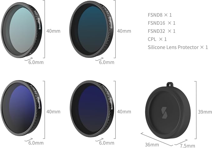 SmallRig ND Filter Kit for DJI Osmo Action 5 Pro/Action 4, 5 Pack CPL FS ND8 - Image 8