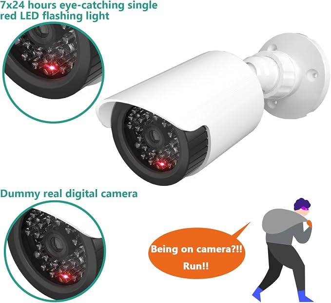 WALI Dummy Fake Camera, Surveillance Security CCTV Dome Camera, Indoor Outdoor - Image 2