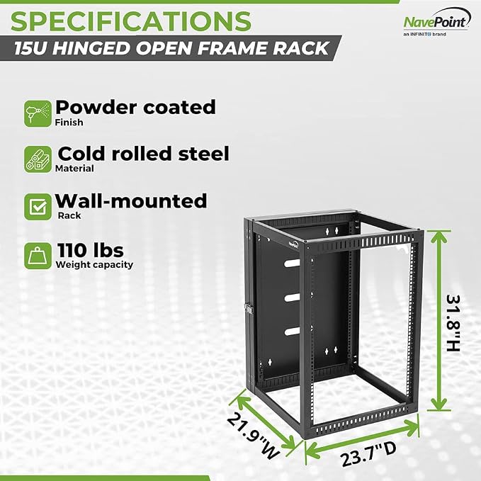 NavePoint 15U Wall Mount Server Rack - Image 4
