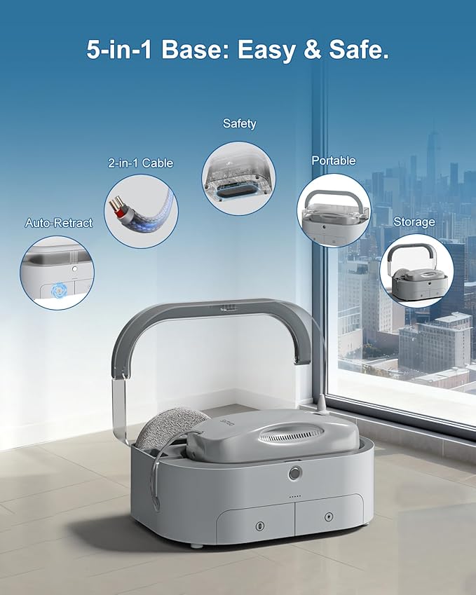 JSDROBOT S9PRO Window Cleaning Robot,Window Cleaner Robot with Portable Station Suitable for Stubborn Stains Intelligent Path Planning Automatic Dual Water Spray Edge Detection