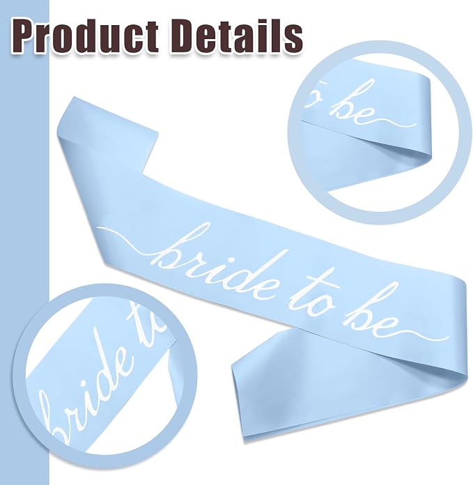 MILVOWOC Blue Bride to Be Sash in Soft Satin, Bachelorette Party Wearable - Image 2