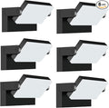 ledmo Outdoor LED Flood Lights - 60W Black 360 Adjustable Head Exterior Lighting Fixture 5000K Waterproof Wall Mount Yard Lights Switch Control Wall Lights for House,Patio,Barn,Shop,Garage 6 Pack