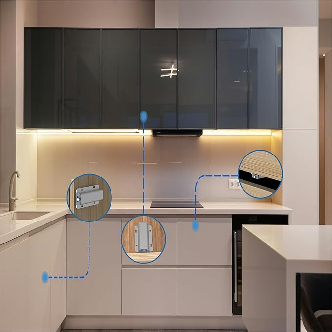 Magnetic Push to Open Door Latch 10 Pack Push Latch Push to Open Cabinet Hardware Magnetic Touch Latch for Closet Kitchen Doors Cabinets Drawers Wardrobes