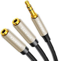 XANHAM 3.5mm Audio Stereo Y Splitter TRS Aux 1/8 Inch Mini Jack Extension 1 in 2 Out Adapter Cable for Headphone Audio Sharing Compatible with iPhone, iPad, iPod, Smartphone, Tablet, Laptop/PC, etc