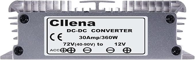 Cllena DC 40V-90V to 12V Converter Voltage Regulator Reducer 48V 60V 72V Step Down to 12V 30A 360W Converter Waterproof Buck Transformer Power Supply for Golf Cart Club Car LED Light