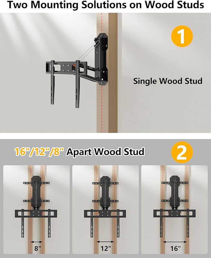 FORGING MOUNT Motorized Fireplace Pull Down TV Mount with Remote for 32-85" TVs, Electric Above Fireplace TV Wall Mount with Height Adjustable, Swivel,Tilt, Holds 88 lbs Max VESA 600x400