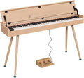 KUMENG Digital Piano 88 Key Weighted Keyboard,Full-Size Desk Progressive Hammer-Action Electric Piano For Beginners, With Sheet Music Stand, Pedal,Power Adapter, Headphone Mode, Usb-Mid (Maple)