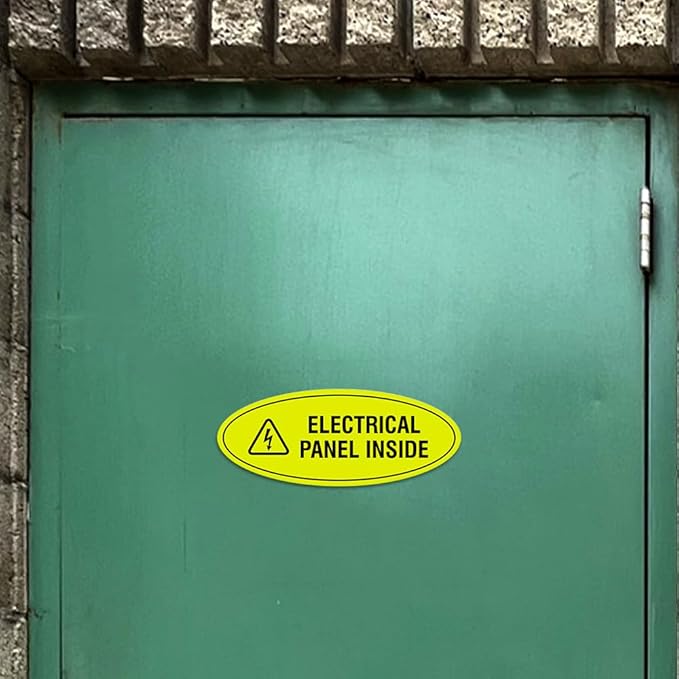 Signs ByLITA Oval Electrical Panel Inside Sign (Blue) - Medium
