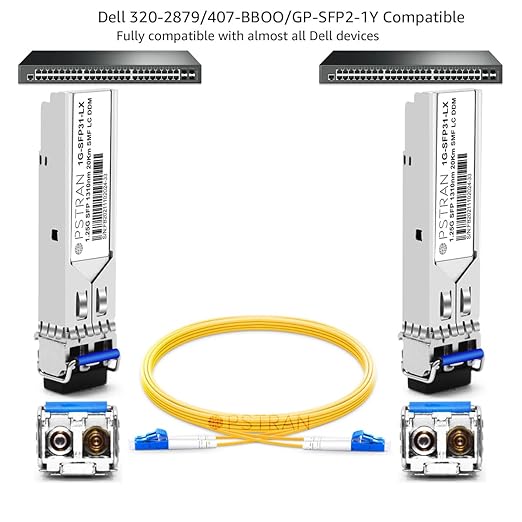 OPSTRAN 1000BASE-LX/LH SFP Optical Transceiver Module Compatible with Dell 320-2879 407-BBOO GP-SFP2-1Y 1310nm 20km DOM Duplex LC SMF 4 Pack