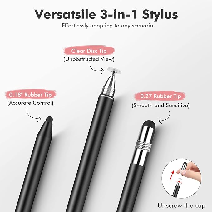 MEKO 3 in 1 Stylus Pens for Touch Screens, High Sensitivity & Precision - Image 2
