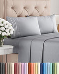 Cal King Size 4 Piece Sheet Set - Comfy Breathable & Cooling Bed Sheets Set - Hotel Luxury Bedding for Women, Men, Kids, Teens, Boys & Girls - Deep Pockets, Soft, Wrinkle Free - Oeko-Tex - Steel Blue