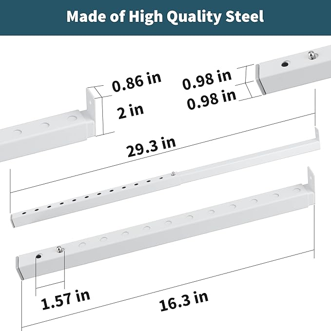 ZhouDaShu Adjustable Window Security Bars (Steel), Window Locks Bars Inside for Prevent Burglary, Window Stoppers for Vertical/Sliding Windows, Window Safety Bars Extends from 16.3-29.3 in(4 pcs)