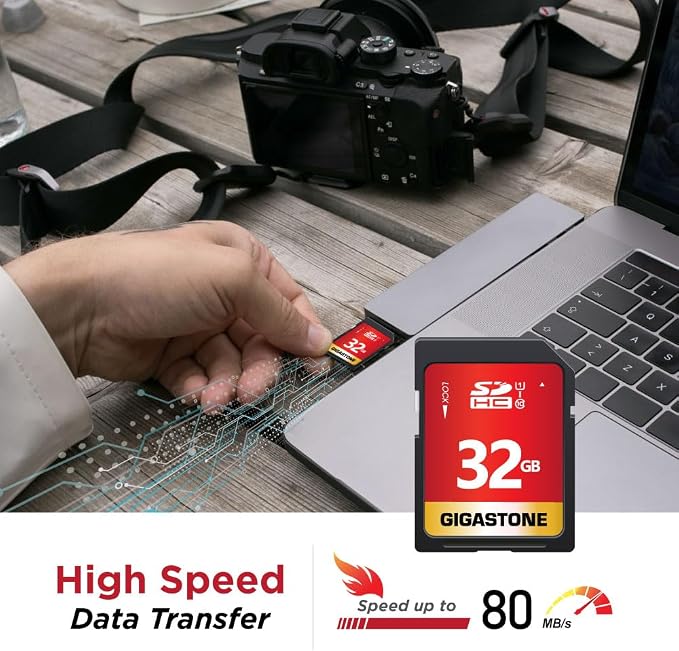 GIGASTONE 32GB SD Card 5-Pack UHS-I U1 Class 10 SDHC Memory Card High-Speed - Image 3