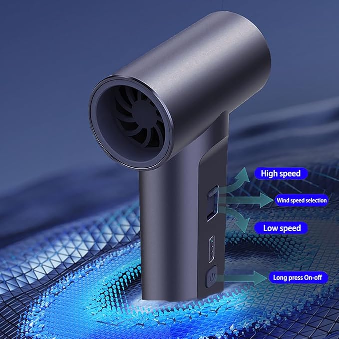 VORMIVIOT Compressed Air Duster 110000 RPM Electric Air Duster, Reusable no Canned Keyboard Cleaner for Office, Cordless Air Duster for Computer/Car