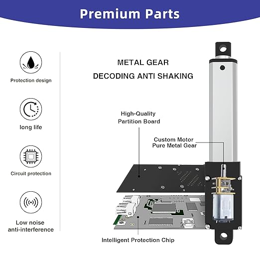 0.5 Inch 28lbs Mini Stroke 12V Electric Linear Actuator 4mm/sec Linear Motion Actuator with Brackets for Cabinets, Robotics, Home Automation, Window Opener(120N, 10mm)
