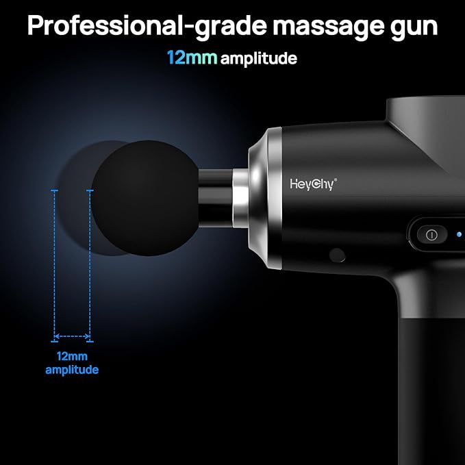 Professional Muscle Massage Gun Deep Tissue with Metal Head Therapy, Portable Handheld Muscle Massager, Percussion Back Body Masajeador 12mm Amptitude, Electric Back and Neck Massager for Athletes