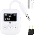 1Mii Airplane Bluetooth 5.3 Transmitter for All Headphones - Bluetooth Adapter for TV - Dual Connection - aptX Low Latency - Flying Travel, Wireless Audio Aux for MP3,Game,PC-White