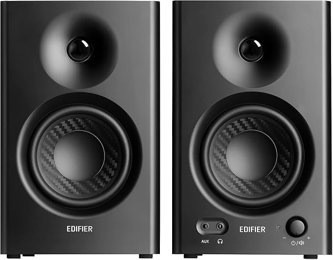 Edifier MR4 Powered Studio Monitor Speakers, 4" Active Near-Field Reference Speaker - Black (Pair)