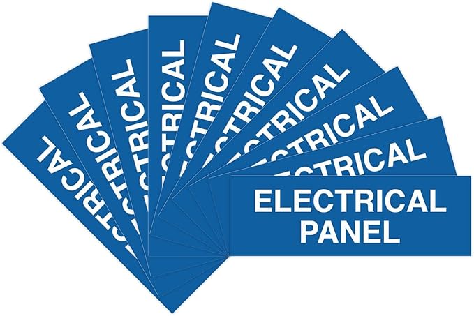 All Quality Basic Electrical Panel Sign - Fire Regulation Safety Compliance Sign - Blue - Small (10 Pack)
