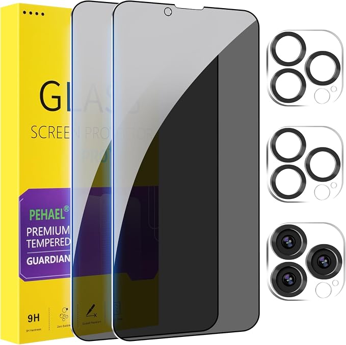 PEHAEL 2+2Pack for iPhone 13 Pro Max Privacy Screen Protector by PEHAEL