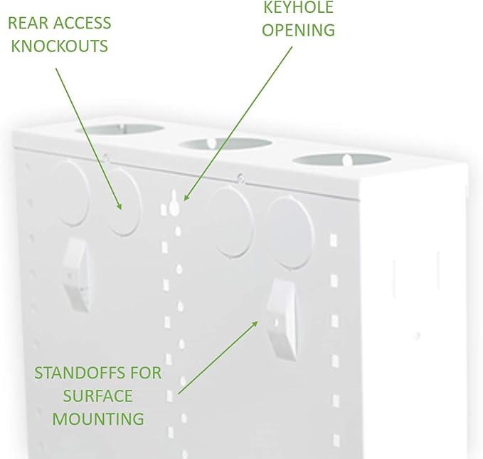 On-Q 42" Structured Media Enclosure with Hinged Cover Lock, 20 Gauge CRS, Versatile Mounting