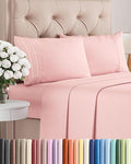 Full Size 4 Piece Sheet Set - Comfy Breathable & Cooling Bed Sheets Set - Hotel Luxury Bedding for Women, Men, Kids, Teens, Boys & Girls - Deep Pockets, Ultra-Soft, Wrinkle Free - Oeko-Tex - Baby Pink