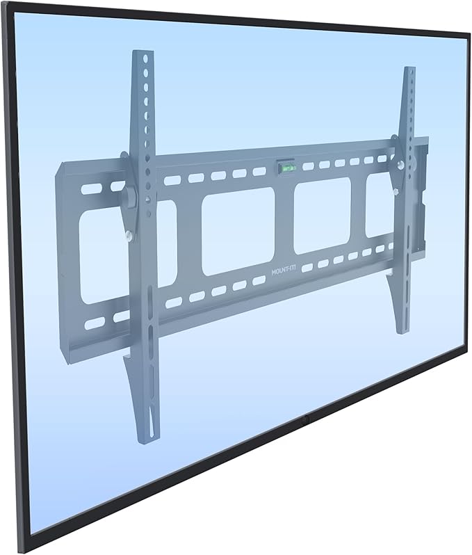 Mount-It! Low-Profile Tilt TV Wall Mount | Ultra-Slim Bracket for 43-90 Inch TVs | Downward Tilt for Anti-Glare | Heavy-Duty Steel Holds 220 lbs | VESA 800x600 | Stud & Concrete Installation
