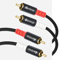 Devinal 25FT RCA Cables, 2RCA to 4RCA Audio Cable, Male Stereo RCA Cord Shielded Braided for Home Theater, HDTV, Amplifiers, Hi-Fi Systems, Car Audio, Speakers