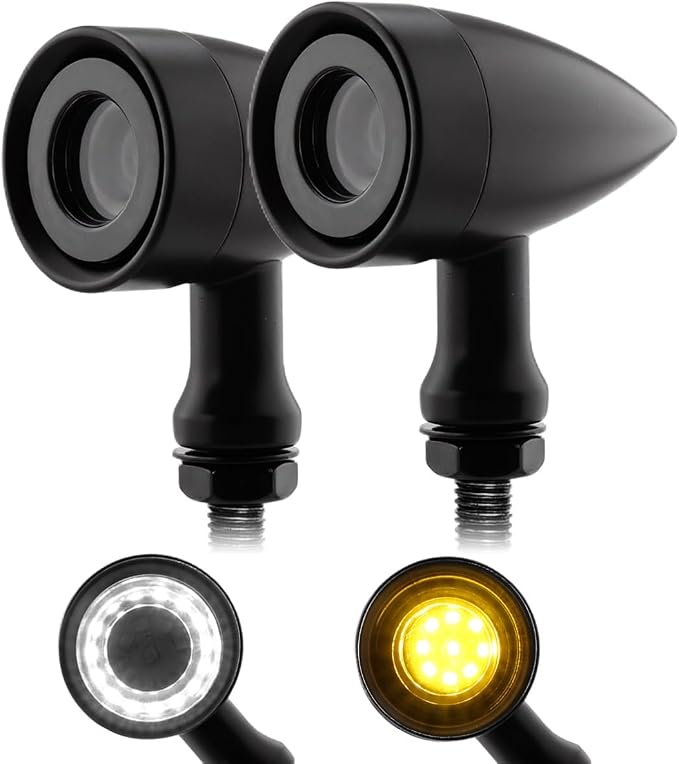 TSUNG Universal Motorcycle LED Turn Signals Lights Small Bullet Front Rear by TSUNGMOTO