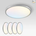 ASD LED 12" Round Flush Mount Ceiling Light Fixture, Low Profile Surface Lighting | 5CCT, Dimmable, Ultra-Thin, ETL Listed | 24W 1900LM 2700-6000K 120V | Kitchen, Hallway Lamp | Nickel, 4 Pack