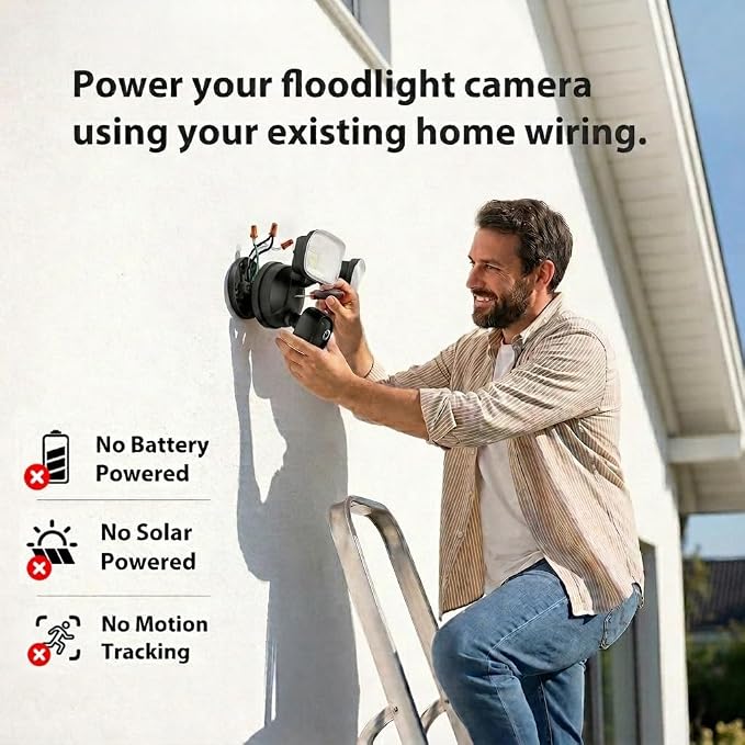 2K Hardwired Flood Light Camera, 3500LM Dual-Head Outdoor Security Camera - Image 2