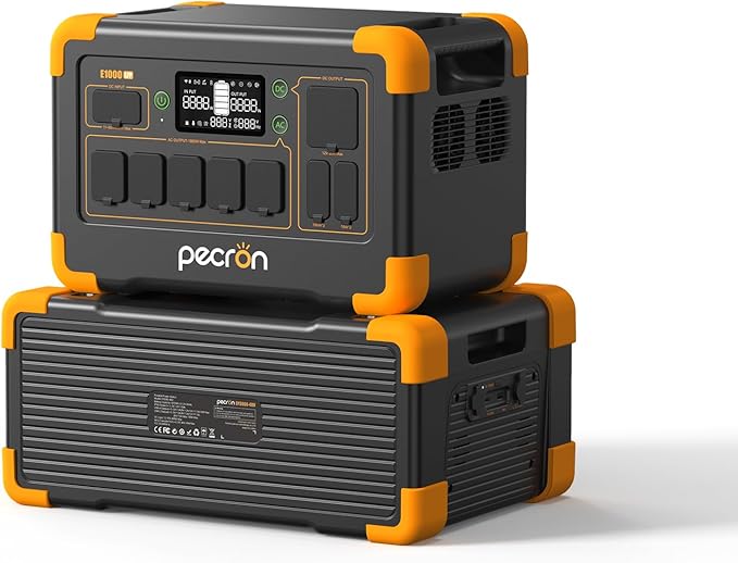 pecron 1024Wh Solar Generator with 3072Wh Extra Battery Expandable to 4096Wh, 1800W Portable Power Station LiFePO4 Battery Backup, Fast Charging Solar Generator for Home Use, Camping, RV, Emergencies