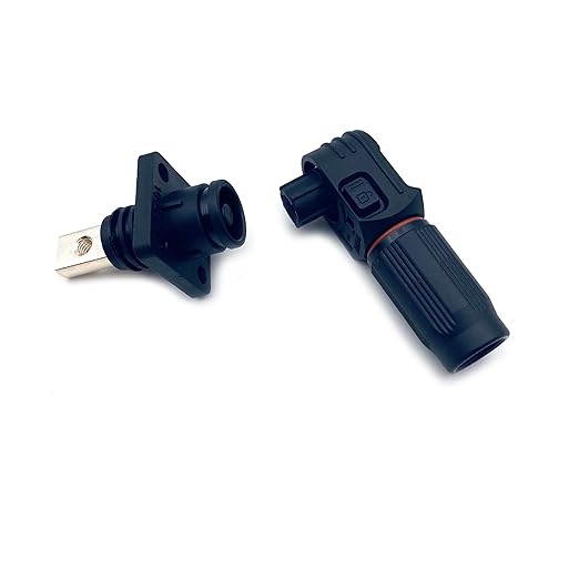 250A Battery Energy Storage Connector, 70mm² High Current Connectors IP67 Waterproof Copper Brand Thread Wiring Power Adapter Quick Plug Terminal Right Angle Plug and Socket (1500V Black+Orange)
