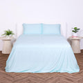 THE LAD COLLECTIVE 3.0 Twin XL Bedding Set - 4-Piece Bedset w/Fitted Sheet, Top Sheet & 2 Standard Pillowcases [Duvet Not Included] - Bamboo-Cotton - Riviera Collection Light Blue