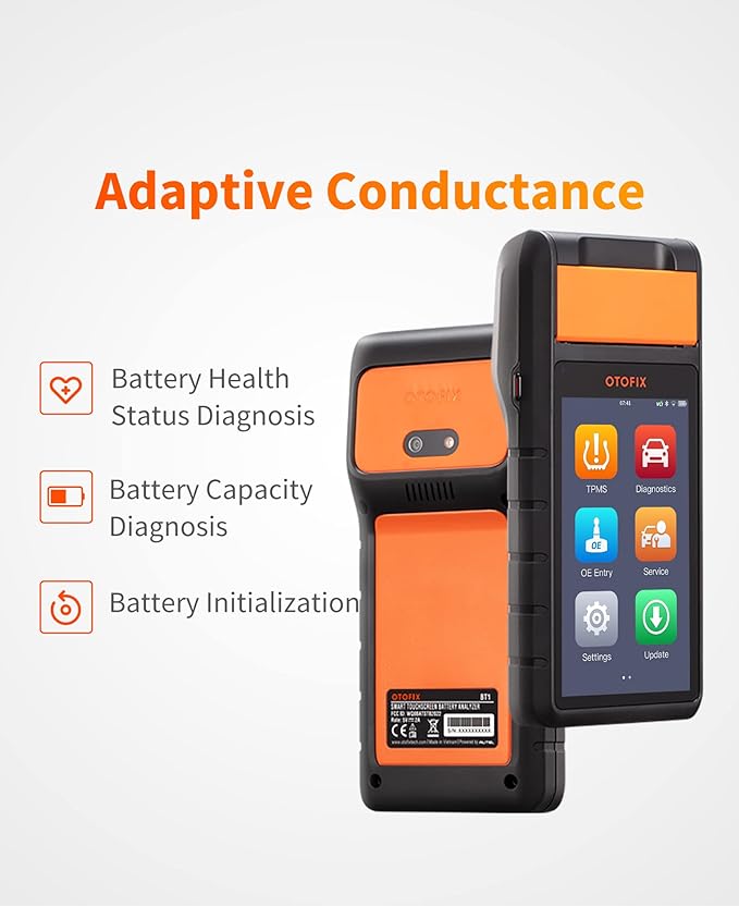 OTOFIX by Autel Professional Battery Tester with VCI connection,All Systems Diagnostic Scanner with Printer, Cold Cranking & Charging Analyser, BMS/ Electric Reset
