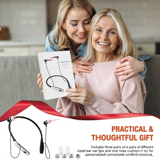 650nm Red Light Therapy Device for Nose & Ear, Portable Neck Hanging 2-in-1 Red Light Therapy Kit with Silicone Sleeve, Non-Invasive Nasal & Ear Soothing Device for Personal Wellness Easy to Use