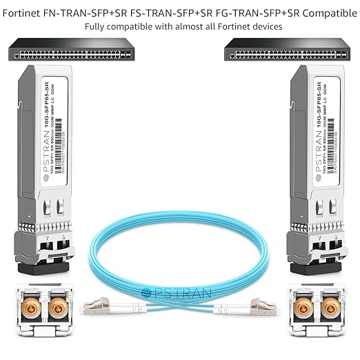 OPSTRAN 10GBASE-SR SFP+ Optical Transceiver Module Compatible with Fortinet FN-TRAN-SFP+SR FS-TRAN-SFP+SR FG-TRAN-SFP+SR 850nm 300m DDM Duplex LC MMF 10 Pack