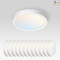 ASD LED 5" Round Flush Mount Ceiling Light Fixture, Low Profile Surface Lighting | 5CCT, Dimmable, Ultra-Thin, ETL Listed | 10W 700LM 2700-6000K 120V | Kitchen, Bedroom, Hallway Lamp | White, 12 Pack