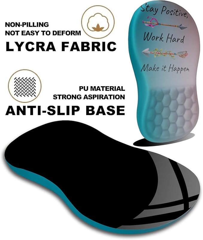 KUOSGM Mouse Pad Wrist Support, Ergonomic Mouse Pad with Massage Dot, Comfortable Computer Mouse Pad for Laptop, Wrist Rest Pain Relief Mousepad with Non-Slip PU Base for Office & Home, 12 x 8 in