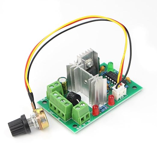 RioRand Upgraded Adjustable DC Motor Speed PWM Controller 10V 12V 24V 30V Reversing Switch 120W