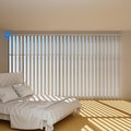 Blindify Motorized Vertical Blinds, Blackout Sliding Door Shades Vertical Shades Remote Control Customize, White