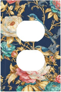 Bvtewkhz Floral Birds Morris Duplex Outlet Decorative Outlet Covers Light Switch Plate Electrical Receptacle Switchplate For Bathroom Kitchen Bedroom
