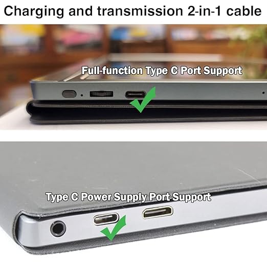10FT USB-C 3.2 Gen 2×2 Display Monitor Video Link Data Transfer Cable for Lepow Z1 15.6 In, InnoView, ASUS ZenScreen, KYY, Cocopar, Arzopa, AOC, Type-C High Speed Portable Monitor Charger Power Cord