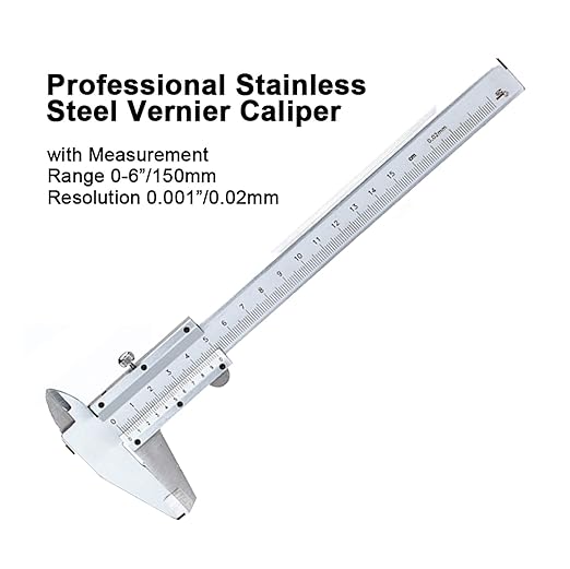 Simhevn Vernier Caliper, 0-6inch/0-150mm Manual Micrometer, Stainless Steel Caliper,0.02mm/0.001" High Precision, Durable Slide Caliper Measuring Tool