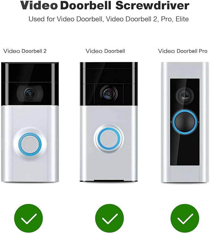 Video Screwdriver Bit Set for Battery and Wifi Access - Fits All Video Doorbell Models (Blue)