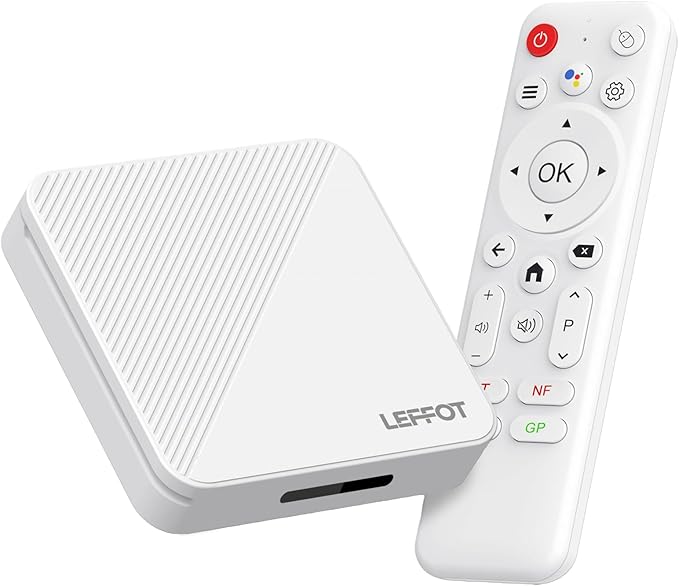 Android 14.0 TV Box 2025, LEFFOT H313 4K Ultra HD Streaming Device for TV with BT 5.4, 2GB RAM + 16GB ROM, Smart TV Box with Voice Remote, USB 3.0, HDR 10, 2.4G & 5G WiFi 6