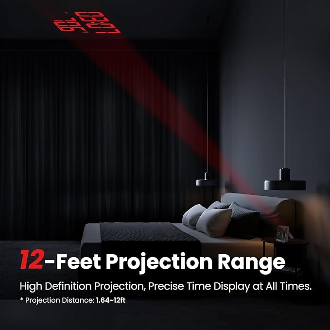 Newentor Projection Alarm Clock, Projection Clock - Image 3