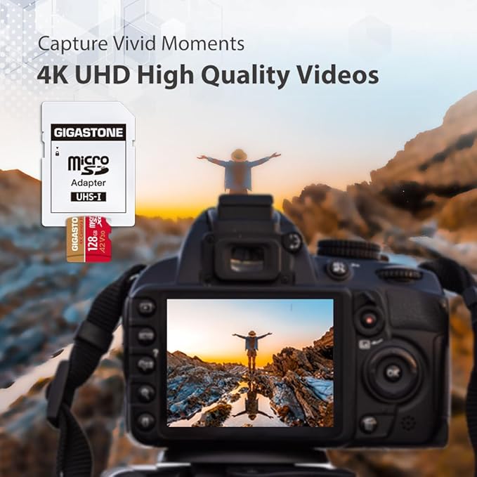 【5-Years Data Recovery】 GIGASTONE 128GB Micro SD Card 5-Pack, 4K Camera Pro - Image 4